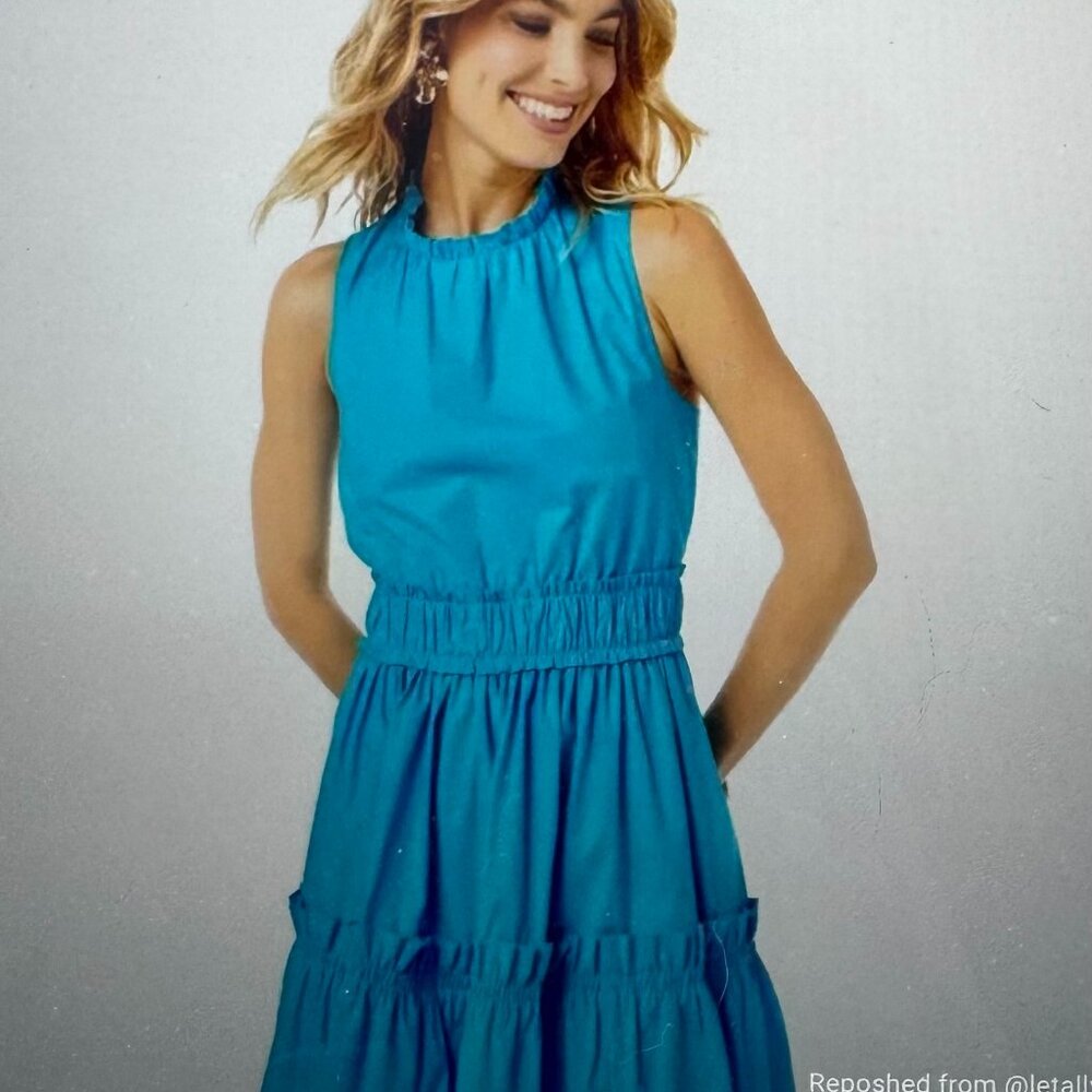 NWT Lilly Pulitzer blue ruffle dress 4